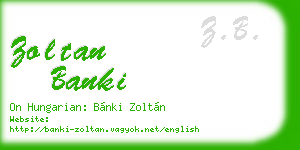 zoltan banki business card