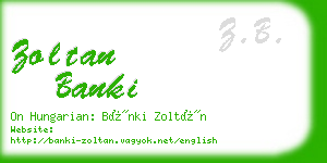 zoltan banki business card